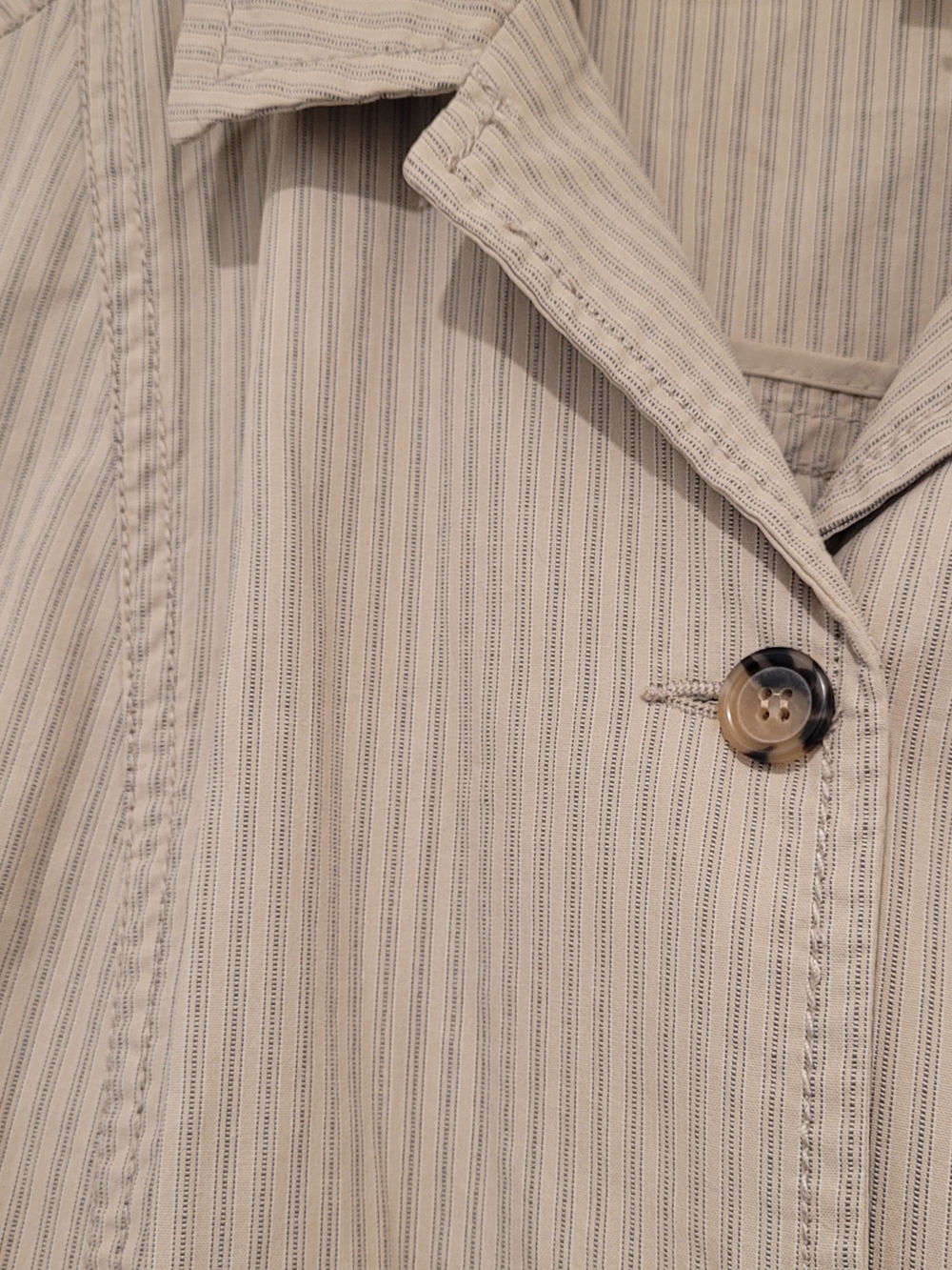 Liz Claiborne Beige Striped Tie-Waist Trench Jacket XL - Picture 3 of 5